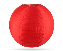 Lampion nylon rood 35 cm | 8 stuks