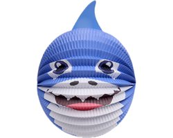 Lampion Shark - ca.22x30cm - Sint Maarten - Kinderlampen - Papier - Lampionnen - Blauw.