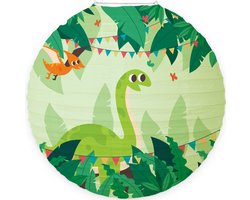 Lampion - Sint Maarten - Lampionstokje - Lichtje - Dino - Treklampion - Papier - Kind - Groen - Versiering - 1 Stuk