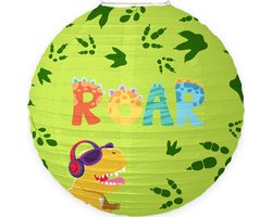 Lampion - Sint Maarten - Lampionstokje - Lichtje - Dino - Treklampion - Papier - Kind - Groen - Versiering - 1 Stuk