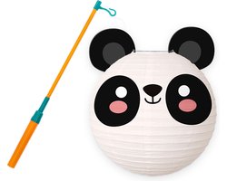 Lampion - Sint Maarten - Lampionstokje - Met Lichtje - Dieren - Treklampion - Papier - Kind - Wit - Versiering - 1 Stuk