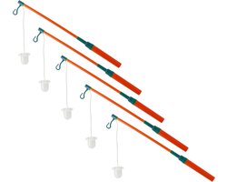 Lampionstokje - 10x - met LED lichtje - incl. batterijen - 40 cm - oranje