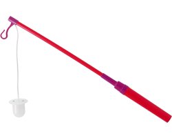 Lampionstokje - met LED lichtje - incl. batterijen - 40 cm - rood