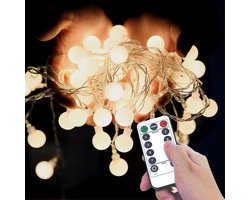 Lampjes Slinger - Fairy Lights - 5 Meter - 50 LED Lampjes & Afstandbediening - Warm Wit - Lichtsnoer met USB Aansluiting