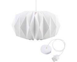 Lampshade Paper - Cable Pendant Light E27 - Origami Pendant Lamp - Ball Paper Diameter 43 cm voor Apartments - Cafes - Studios of Creative Crafts - Scandinavisch Minimalistisch