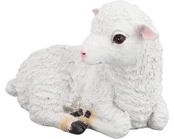 Lamsfiguur Standbeeld van Hars | Realistische Schapendecoratie voor Thuis en Tuin | Buitenlam Sculptuur met Levensecht Ontwerp