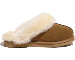 Lamsvacht Pantoffels met Bontkraag voor Dames | Warm en Antislip