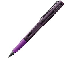 LAMY safari violet-blackberry vulpen – vulpen met ergonomisch grip en zwarte stalen penpunt in lijnbreedte M – ASA-kunststof – inclusief Tintenpatrone T 10 blauw – voor rechtshandigen
