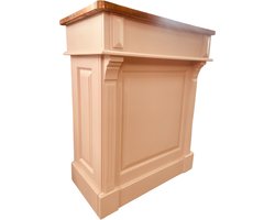 Landelijk houten bar/toonbank/balie met zinken blad - licht roze - 90 cm