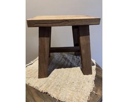 Landelijk Houten vensterbank kruk- stoer sober- woondecoratie- sfeervol- Moederdag- Kerst- Sint