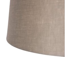Landelijke Hanglamp met Dubbele Linnen Kappen Taupe - Vintage Stijl voor Eettafel en Woonkamer - Zwart