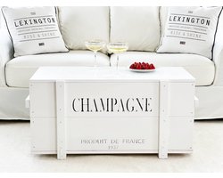 Landelijke Houten Kist als Salontafel - Vintage Witte Opbergbox