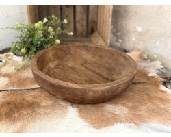 Landelijke houten teak schaal