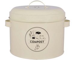 Landelijke Keukenafval compostemmer met geurfilter - Opbergemmer 5.94L