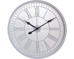 Landelijke klok - 43cm - Stille wandklok - Spiegel - Wit - NeXtime - Big City