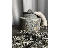 Landelijke stenen Be Uniq voorraad pot met deksel- stoer sober- woondecoratie- sfeervol- Moederdag- Kerst- Sint