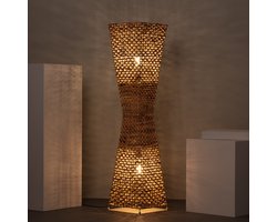 Landelijke vloerlamp Rotan - Up en Down light - 2-lichts - Woonkamer - Slaapkamer - Bamboe - Landelijk