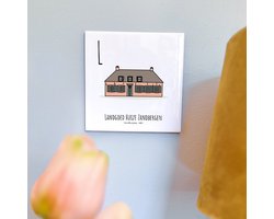 Landgoed Huize Zandbergen - ABC tegeltje Voorthuizen - Keramiek met Handgetekende Illustratie - Wanddecoratie - Woondecoratie - Relatiegeschenk - Souvenir - 10,8 x 10,8 cm