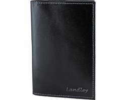 Landley Leren Etui voor Paspoort en Gele Boekje - Echt Leer - Zwart