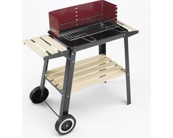 Landmann Grillchef Houtskool Barbeque - Campinggrill 50x30 cm - Grillwagen met wielen en zijtafel