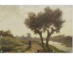 Landschap met twee bomen | Paul Joseph Constantin Gabriël | 1860 - 1867 | Kunst | Tuindoek | Tuindecoratie | 180CM x 120CM | Tuinposter | Spandoek | Oude meesters