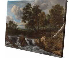 Landschap met waterval | Jacob Isaackz van Ruidael | ca. 1668 | 30cm x 20CM | Canvas | Foto op canvas | Oude meesters