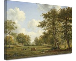Landschap nabij Hilversum - Georgius Jacobus Johannes van Os schilderij - Landschap schilderij - Muurdecoratie Natuur - Muurdecoratie kinderkamer - Canvas - Schilderijen 60x40 cm