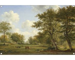Landschap nabij Hilversum - Georgius Jacobus Johannes van Os tuinposter - Landschap tuinposter - Tuinposters Natuur - Buiten - Posters tuin - Tuindecoratie muurdecoratie tuinposter 60x40 cm