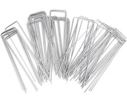 Landschap Nietjes Stakes Pins, 50 Stuks Tuin Stakes Grond Nietje Spikes U-vormige Fixer Weed Barrière Stof Landschap Gazon