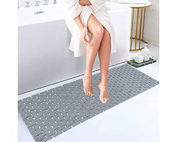 Lange Bambo Badmat Badkamer Runner - Waterdichte Antislip Accessoires 40x112 cm - Gemakkelijk schoon te maken - Grijs