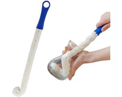 Lange Borstel voor Flesreiniging - 40 cm Flexibele Schuimstof Reinigingsstok voor Decanters, Waterflessen, Vaasen, Glazen Drinkbekers, Babyflessen en Glaswerk - Niet Geschikt voor Wijnflessen