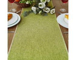 Lange Groene Tafelloper 40x140 cm voor Eettafel en Salontafel