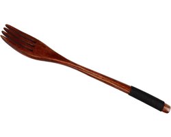 Lange houten vork, hout, vintage stijl, bruin, tafelvorken, dinervorken, voor keuken, thuis, restaurant, camping, feesten, barbecues, vaatwasserbestendig