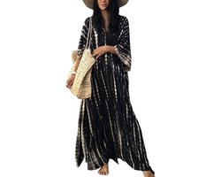 Lange kaftan met bohemian stijl voor strand en vakantie