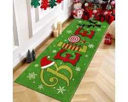Lange loper, voor de gang, tapijtloper, 60 x 180 cm, antislip, wasbaar, groen, keukenloper, wollig, zacht, tapijtloper, vuilvangmat voor entree, slaapkamer, woonkamer, gang