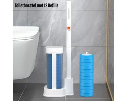 LaNicole®1.2WC-Borstel ZX79 Met Houder Vrijstaand-Hygiënische Toiletborstel-Met 10xpads