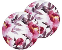 LANROSSO - Tuinkussen set van 2 - Roze/Wit - 40 cm - Polyester