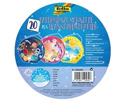 Lantaarn op maat gesneden sneeuw van transparant papier 115 g/m² - 20 vellen voor ronde lantaarns Ø 16,8 cm