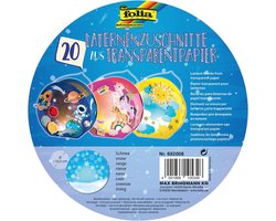 Lantaarn op maat gesneden sneeuw van transparant papier 115 g/m² - 20 vellen voor ronde lantaarns Ø 16,8 cm