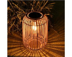 Lantaarn Op Zonne-Energie Voor Buiten - Tuin - Grote Rotan Lantaarn Op Zonne-Energie - Hangend-Staand - Zonnelampen Voor Balkon - Terras - Tuindecoratie [Energieklasse D]