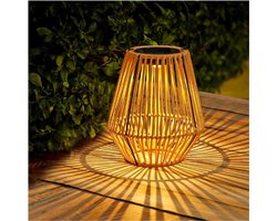 Lantaarn Op Zonne-Energie Voor Buiten - Tuin - Lichte Rotan Lantaarn Op Zonne-Energie In Boho-Stijl - Hangend-Staand - Zonnelampen Voor Balkon - Terras - Tuindecoratie [Energieklasse D]