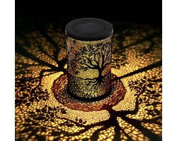 Lantaarn op zonne-energie voor buiten, tuinlantaarn op zonne-energie, waterdicht IP44, hangend/staand, voor balkondecoratie, tuindecoratie (bomen)