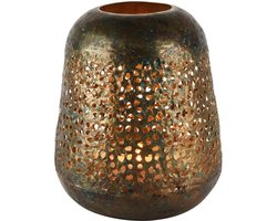 Lantaarn / windlicht - Bruin / goud - ø 22 x 24 cm hoog.