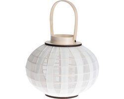 Lantaarn -windlicht - off white - decoratie woonkamer - met ledkaars - woondecoratie woonkamer