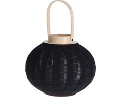 Lantaarn -windlicht - zwart - decoratie woonkamer inclusief ledkaars - woondecoratie woonkamer