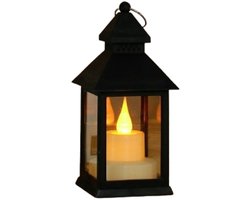 Lantaarns Zwarte Buiten Tafeldecoraties - Set van 2 Mini LED Metalen Lantaarns voor Halloween, Bruiloft, Ramadan, Tuin, Kerstmis, Balkon, Binnen, Buitenfeest
