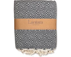 Lantara - Athene - Sprei Grand foulard - Zwart - Katoen - 150x250cm