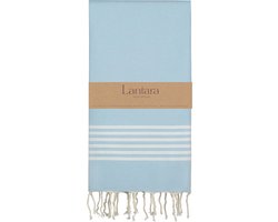 Lantara hamamdoek Provence Lichtblauw - 100x200cm - Saunadoek strandlaken strandhanddoek hamam handdoek reishanddoek