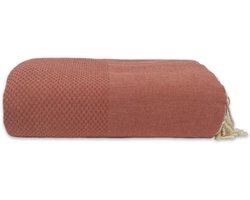 Lantara Plaid Grand foulard Wafel - Terracotta - Katoen - 190x300cm