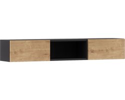 Lanzzi - SF-LAN-A-POL120 -Wandkasten - Zwart mat / Ambachtelijk eiken - 120 cm
